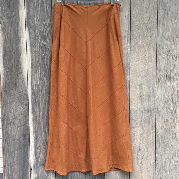 edward Dresses & Skirts - Linen Maxi Skirt Terracotta Sz 10